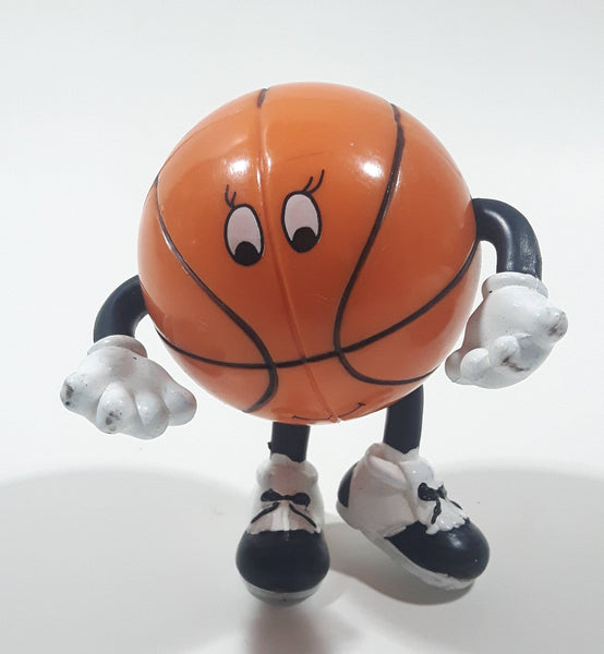 Basketball Head Shaped Plastic and PVC 3 1/4" Tall Plastic Toy Figure