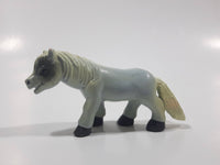 Jasman Grey and White 2 7/8" Long PVC Toy Horse Figure