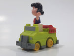 Vintage 1989 Peanuts Gang Pop Mobiles United Features Syndicate Lucy Van Pelt Green Plastic Toy Car Vehicle McDonald's Happy Meals Not Working Missing Rear Tires