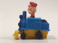 1989 Peanuts Charlie Brown Cartoon Character in Pullback Motorized Friction Toy Train Vehicle McDonald's Happy Meal Not Working Missing Rear Tires