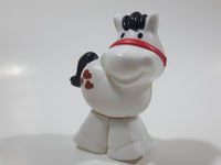 1996 Fisher Price White Cow 3 1/2" Tall Plastic Toy Figure