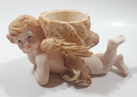 Casa Elite Angle Baby Themed 7" Long Resin Candle Holder Designed By M. Valenti One Small Chip