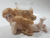 Casa Elite Angle Baby Themed 7" Long Resin Candle Holder with Glass Cup Designed By M. Valenti New in Box