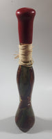 Decorative Oil and Vinegar Vegetable and Spice Filled 12 1/2" Tall Wicker Wrapped Neck Glass Bottle