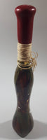 Decorative Oil and Vinegar Vegetable and Spice Filled 12 1/2" Tall Wicker Wrapped Neck Glass Bottle