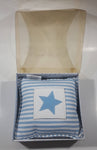 Samaco Trading Blue and White Striped Star 6" x 6" Baby Pillow