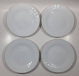Set of 4 White with Gold Trim 7" Diameter China Side Plate Dishes Made in China