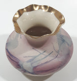 Cherish Porcelain Pink, Purple Swirl Gold Trimmed 3" Tall Vase Handcrafted in Canada