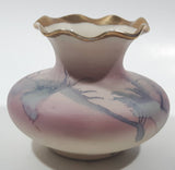 Cherish Porcelain Pink, Purple Swirl Gold Trimmed 3" Tall Vase Handcrafted in Canada