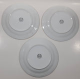 Set of 3 White with Gold Trim 7" Diameter China Side Plate Dishes Made in China