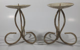 Ornate Metal Footed Spiked Candle Stand Holder 6 1/2" Tall Set of 2