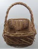 Vintage Wicker Basket with Handle 12" Tall