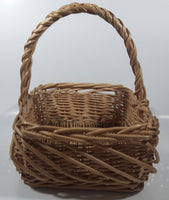 Vintage Wicker Basket with Handle 12" Tall