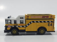 2012 Matchbox MBX Airport Hazard Squad Fire Truck Yellow and White Die Cast Toy Car Vehicle