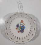 Vintage Occupied Japan Hand Painted Flowers 5" Diameter Perforated Bowl Dish