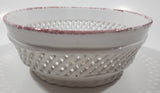 Portugal Hand Made Hand Painted Flowers 7" Diameter Perforated Bowl Dish