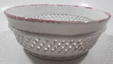 Portugal Hand Made Hand Painted Flowers 7" Diameter Perforated Bowl Dish