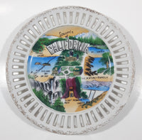 Vintage Souvenir of California Perforated Slat Edge Porcelain 8" Diameter Collector Plate Made in Japan