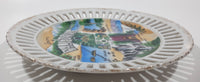 Vintage Souvenir of California Perforated Slat Edge Porcelain 8" Diameter Collector Plate Made in Japan