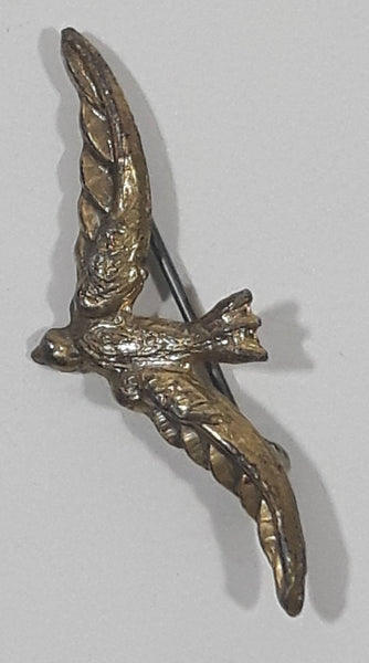 Brass Tone Metal Dove Bird Brooch Pin