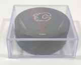 Calgary Flames NHL Ice Hockey Team Thin Puck Shaped Drink Coasters with Different Logos in Clear Case