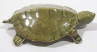 Green Turtle Pottery Figurine Ornament 3 1/2" Long