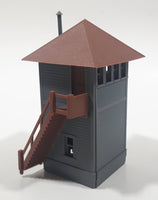 Grey and Brown Plastic Railroad Model Outpost Lookout Tower Building