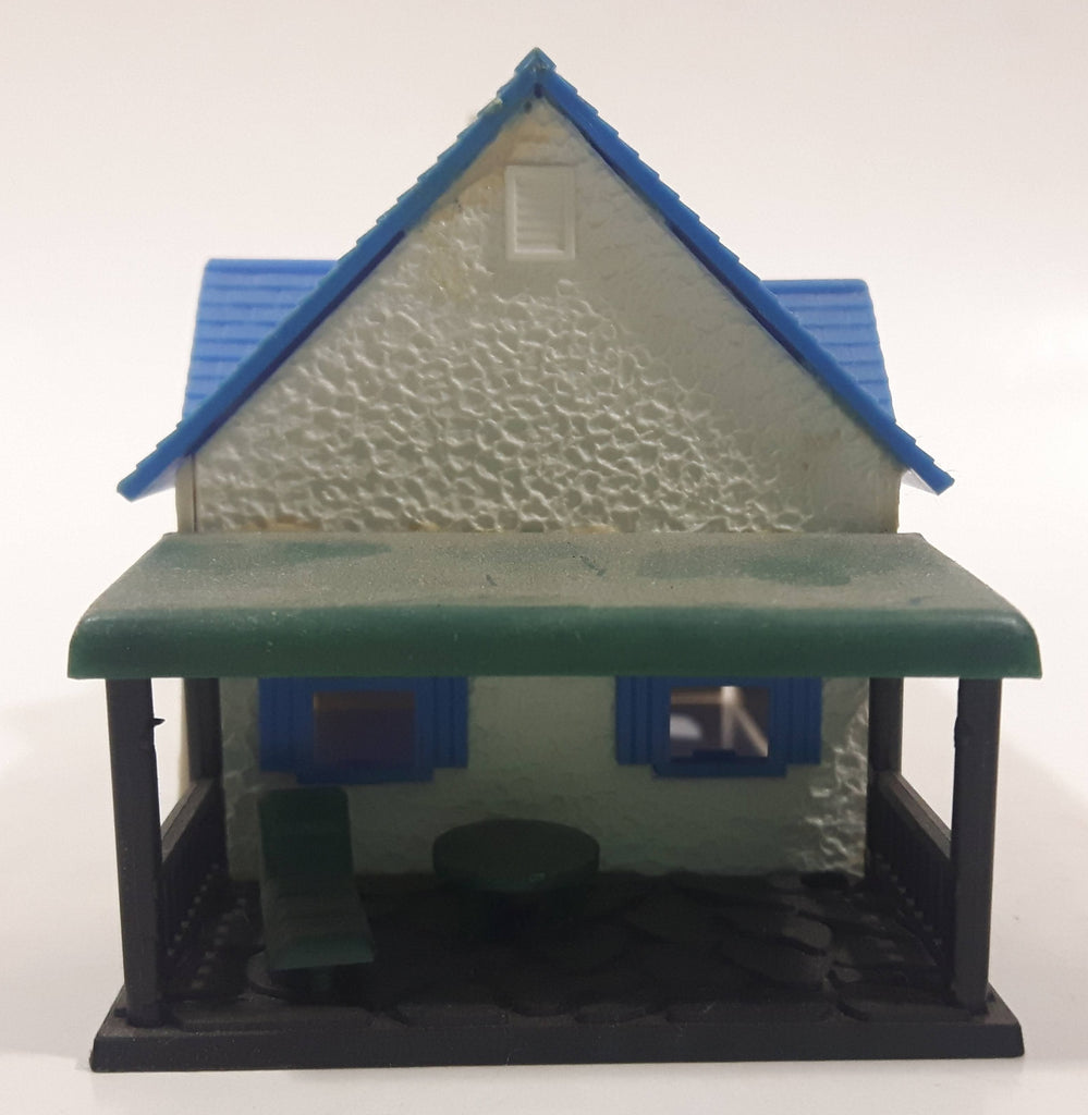 Blue and White Plastic Railroad Model House with Porch Building ...