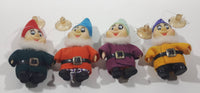 Vintage Disney Snow White and The Seven Dwarfs Suction Cup Window Hanger 4" Tall Stuffed Plush Figures Set of 4