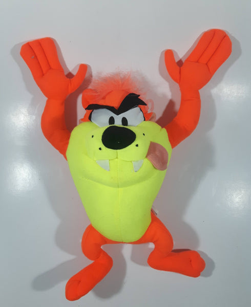 2014 Toy Factory Warner Bros Looney Tunes Taz Neon Orange 14" Tall Plush Toy Character