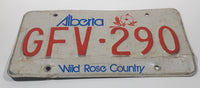 2000+ Alberta Wild Rose Country Red Letters White Metal Vehicle License Plate Tag GFV 290