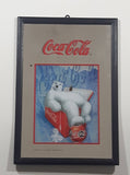 1999 Coca Cola Polar Bear 9" x 12 1/2" Glass Mirror Sign