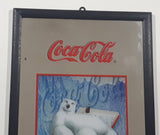 1999 Coca Cola Polar Bear 9" x 12 1/2" Glass Mirror Sign