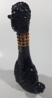 Vintage Black Poodle Shaped 9" Tall Cork Top Lid Pottery Decanter Bottle