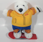 Very Hard To Find Coca Cola Polar Bear Snowboarder 8" Tall Toy Stuffed Animal Plush Mascot Character