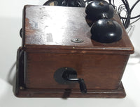 Antique 1935 Western Electric Black Telephone Phone and Wood Ringer Box Made in USA
