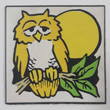 Yellow Owl on a Branch Thin Fridge Magnet