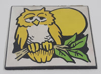 Yellow Owl on a Branch Thin Fridge Magnet