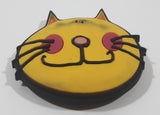 Yellow Cat Face Head Shaped Rubber Fridge Magnet