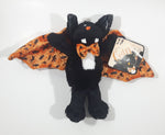 Sears Cedric Black Vampire Bat with Orange Wings 8" Tall Toy Stuffed Animal Plush with Tags
