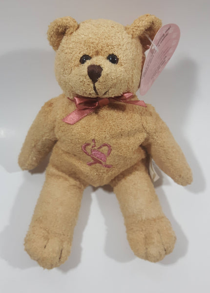 Avon Breast Cancer Foundation Light Brown Teddy Bear 6 1/2" Tall Toy Stuffed Animal Plush New with Tags