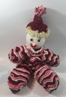 White Pink and Magenta Stacked Doilies 17" Tall Wool Yarn Toy Doll Figure