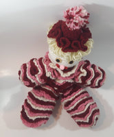 White Pink and Magenta Stacked Doilies 17" Tall Wool Yarn Toy Doll Figure