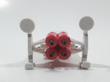 White and Red Rocket Ship 2 1/8" Long Plastic Spacecraft Vehicle