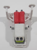 White and Red Rocket Ship 2 1/8" Long Plastic Spacecraft Vehicle
