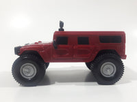 2006 McDonald's #1 Hummer H1 Push and Go Friction Motorized Dark Red Plastic Die Cast Toy Car Vehicle