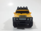 2006 McDonald's #2 Hummer H2 Push and Go Friction Motorized Yellow Plastic Die Cast Toy Car Vehicle