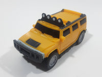 2006 McDonald's #2 Hummer H2 Push and Go Friction Motorized Yellow Plastic Die Cast Toy Car Vehicle