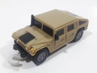 2006 McDonald's #4 Hummer H1 Push and Go Friction Motorized Beige Brown Sand Plastic Die Cast Toy Car Vehicle with Winch