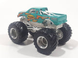 2007 Hot Wheels Monster Jam Tuff 'E' Nuff Rislone Racing Monster Truck Teal Green 1/64 Scale Die Cast Toy Car Vehicle